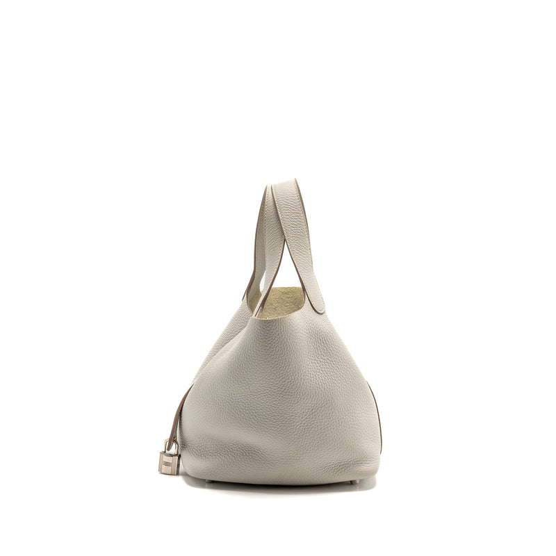 Hermes Picotin 18 Lock bag clemence gris perle SHW stamp U