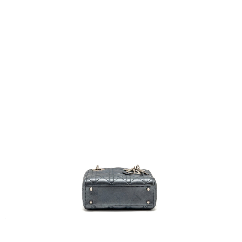 Dior Mini Lady Dior Lambskin Iridescent Grey SHW