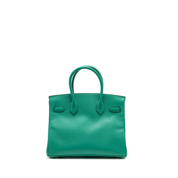 Hermes Birkin 30 Epsom Vert Jade GHW stamp Z