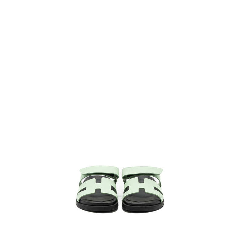 Hermes Size 37.5 Chypre Sandals Epsom Vert Jade