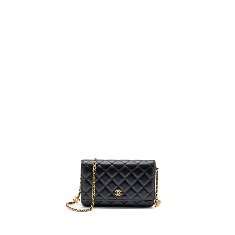 Chanel Coco Heart Wallet On Chain Lambskin Black GHW (Microchip)