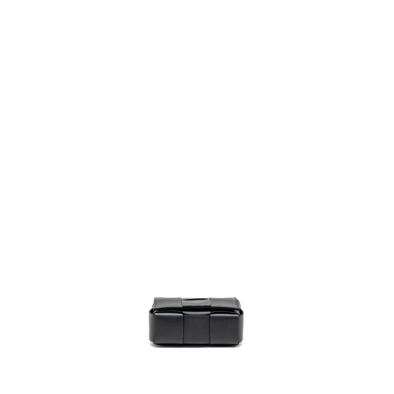 Bottega Veneta Intreccio Cassette Mini Bag Lambskin Black GHW
