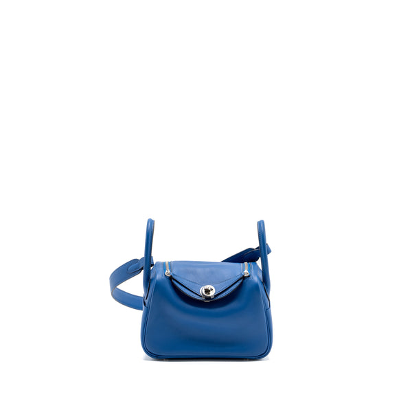 Hermes mini lindy swift blue France / blue saphir SHW stamp Z