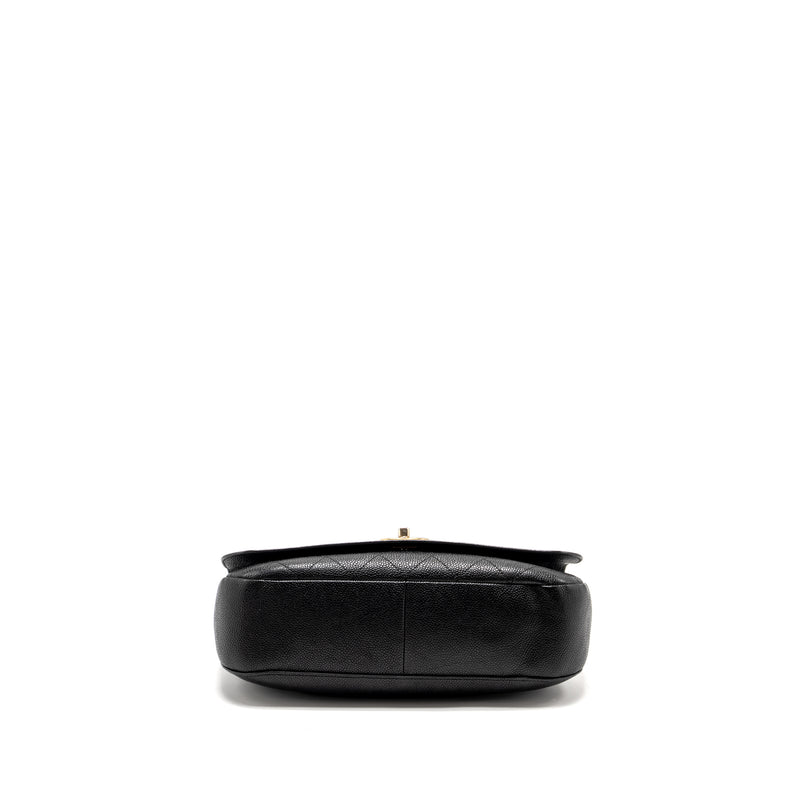 Chanel Large Top Handle Flap Bag Grained Calfskin Black GHW