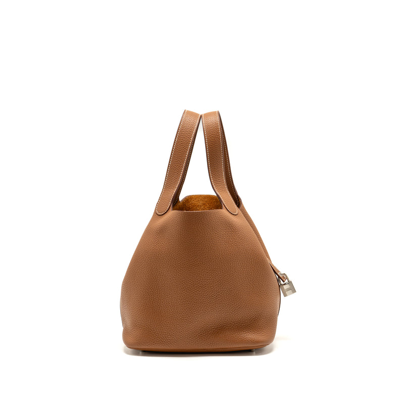 Hermes Picotin 22 Lock Bag Clemence Gold SHW Stamp C