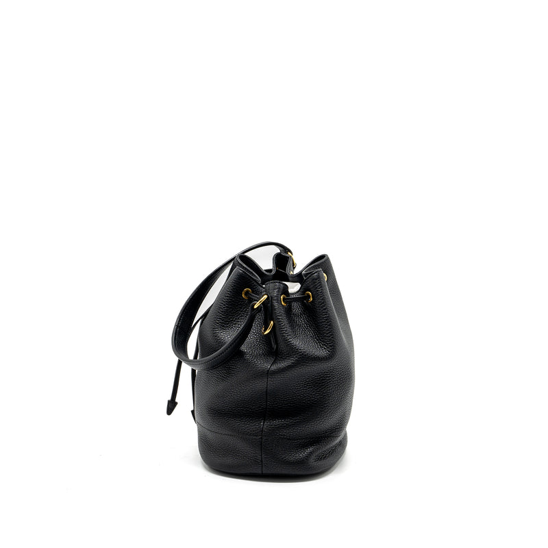 Prada Secchiello bucket bag grained calfskin black GHW