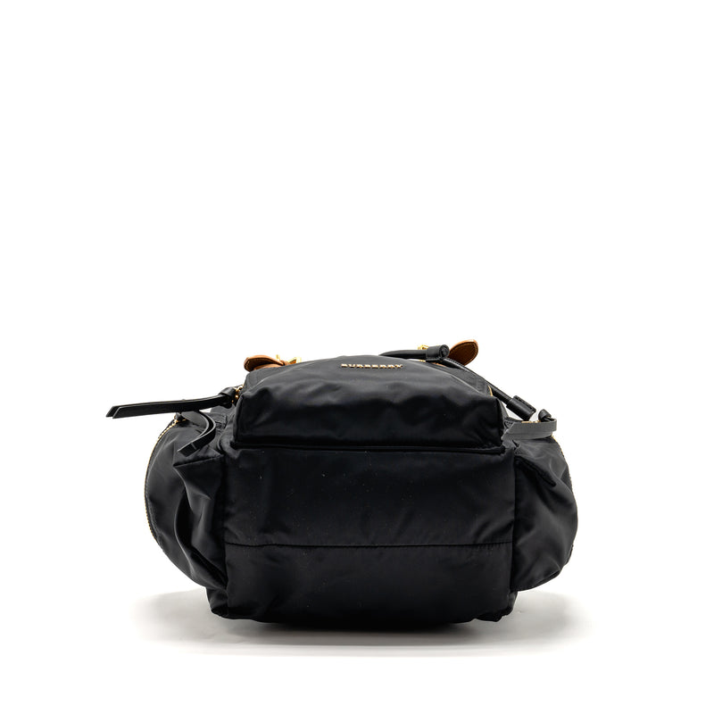burberry medium nylon and leather backpack Burberry Medium Rucksack Backpack Nylon Black/Caramel GHW