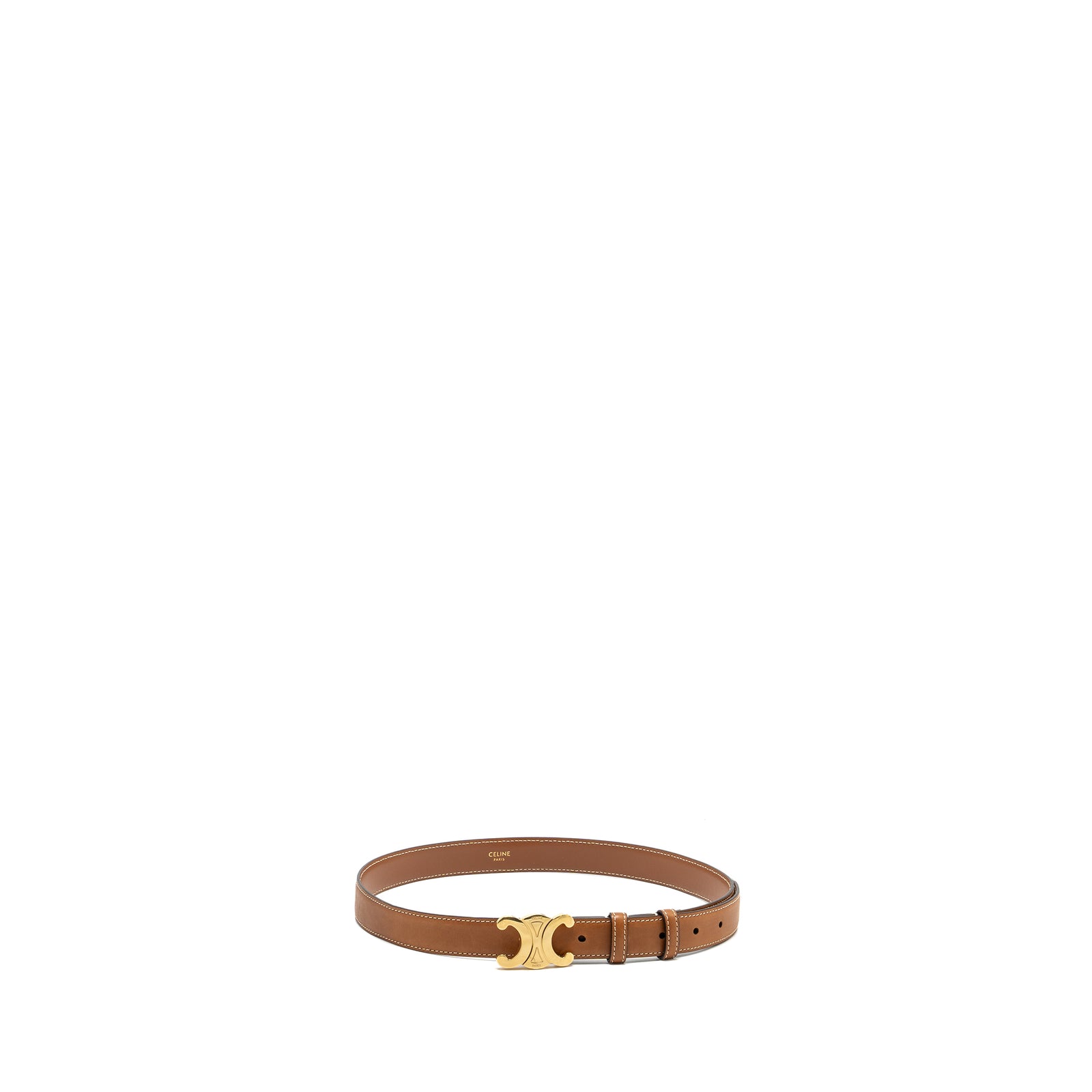 【人気/関税/送料込み】 (W) Celine Small Triomphe Belt in Tau Small 18MM Triomphe Belt in Taurillon Leather - BLACK | CELINE