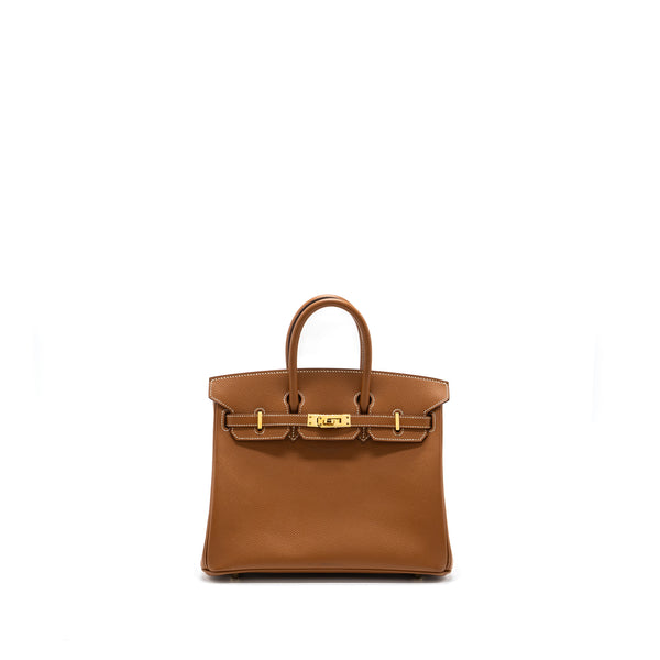 Hermes birkin 25 epsom gold GHW stamp square N