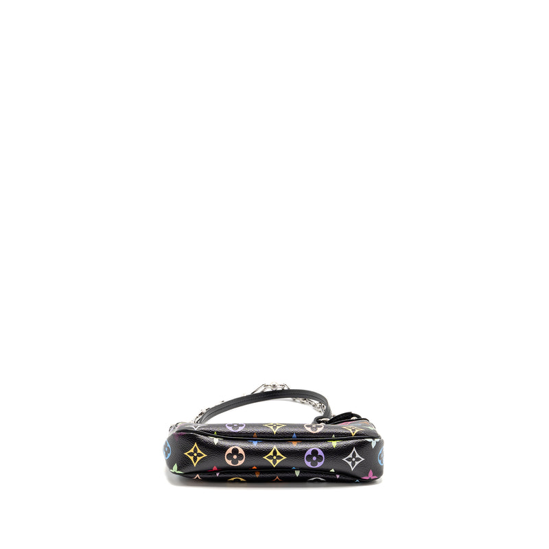 Louis Vuitton X Takashi Murakami Pochette Accessories Multicolour Monogram Canvas Black SHW