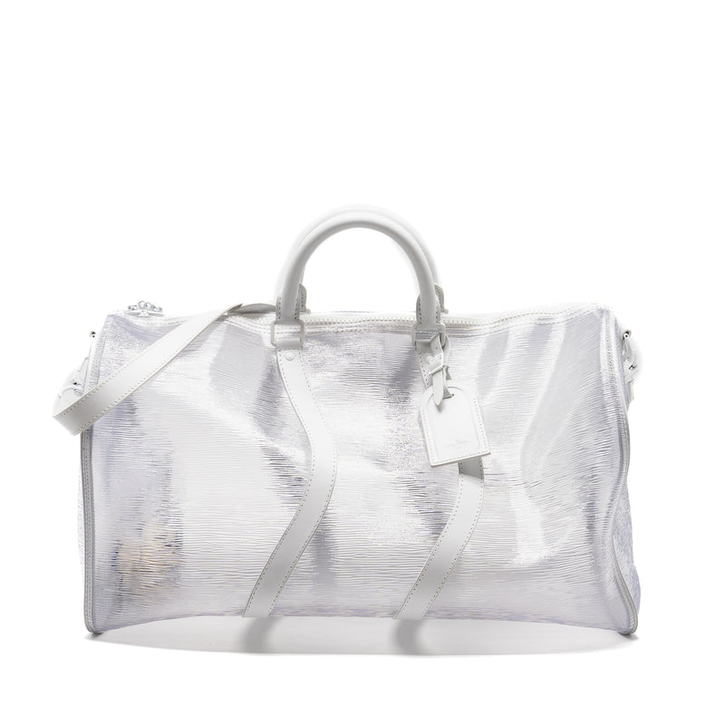 Louis Vuitton wavy Keepall 50 Epi Plage white