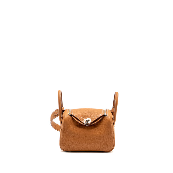 Hermes Mini Lindy Clemence GOLD SHW STAMP U
