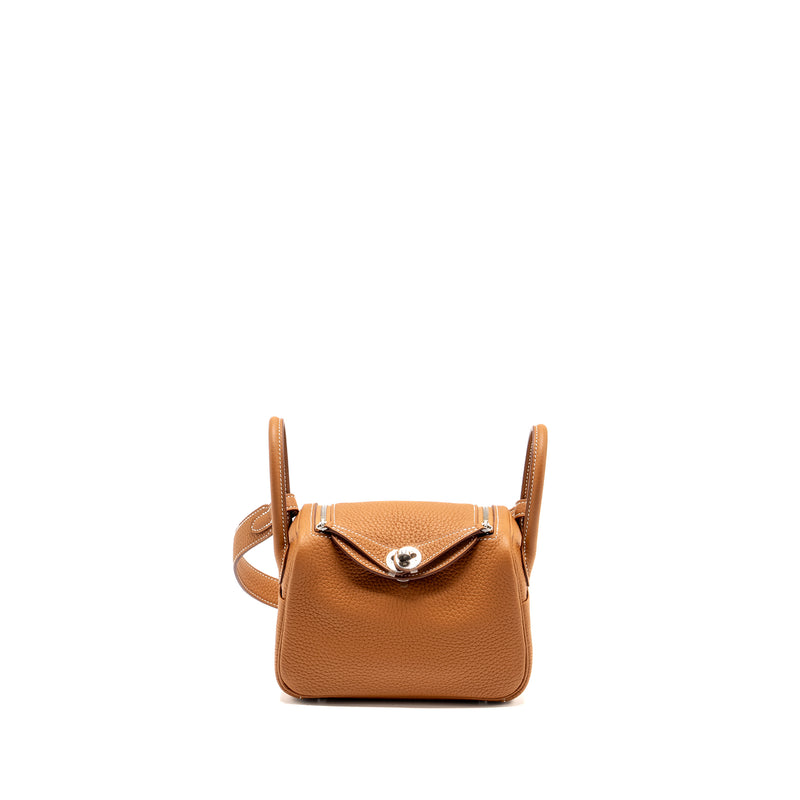 Hermes Mini Lindy Clemence GOLD SHW STAMP U