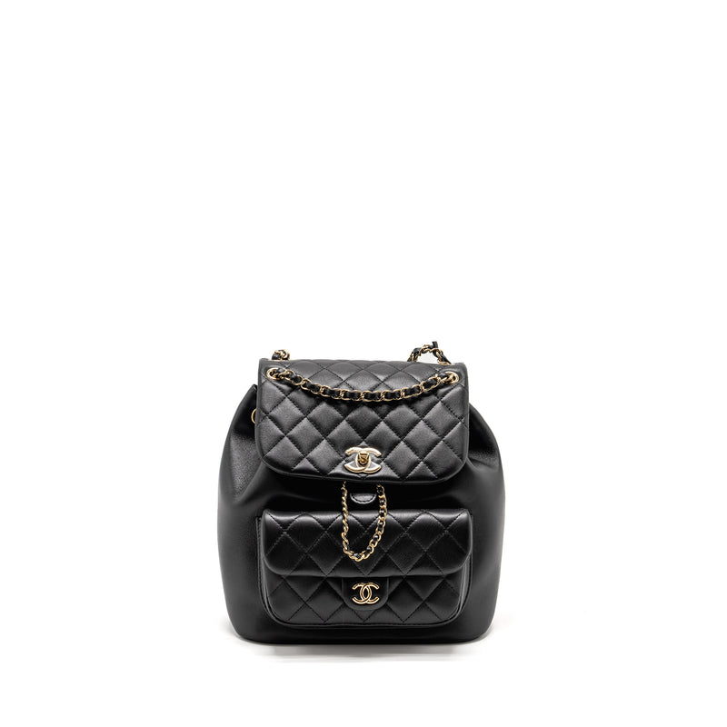 Chanel 23c Large Duma Backpack Calfskin Black LGHW (microchip)