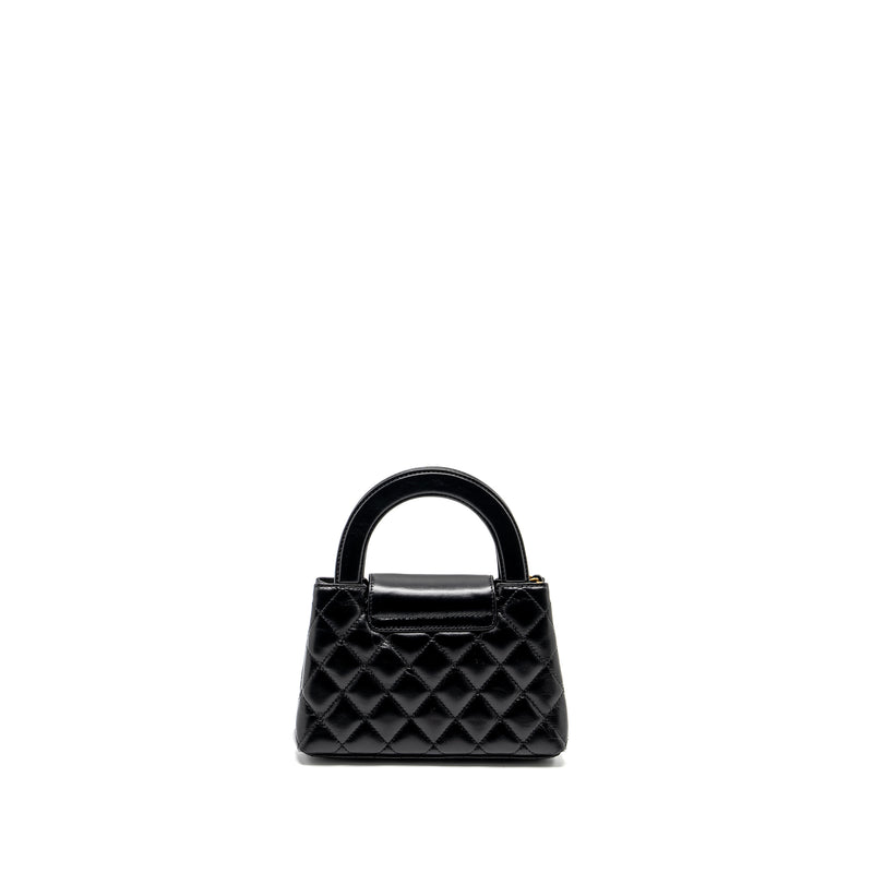 CHANEL Mini Kelly Shopping tote bag Calfskin Black GHW (Microchip)