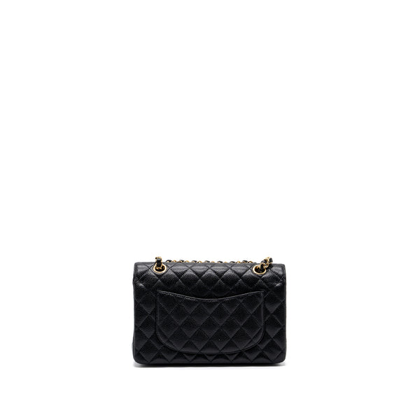 Chanel small classic double flap bag caviar black GHW