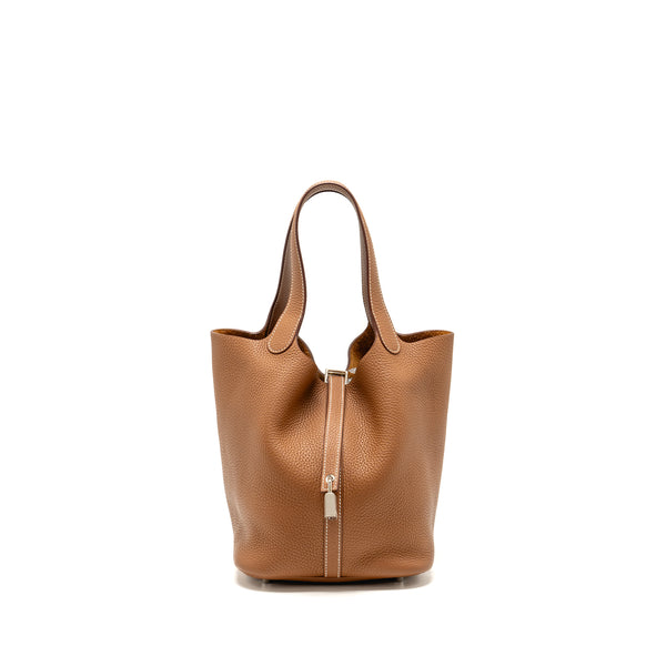 Hermes Picotin 22 Lock Bag Clemence Gold SHW Stamp C