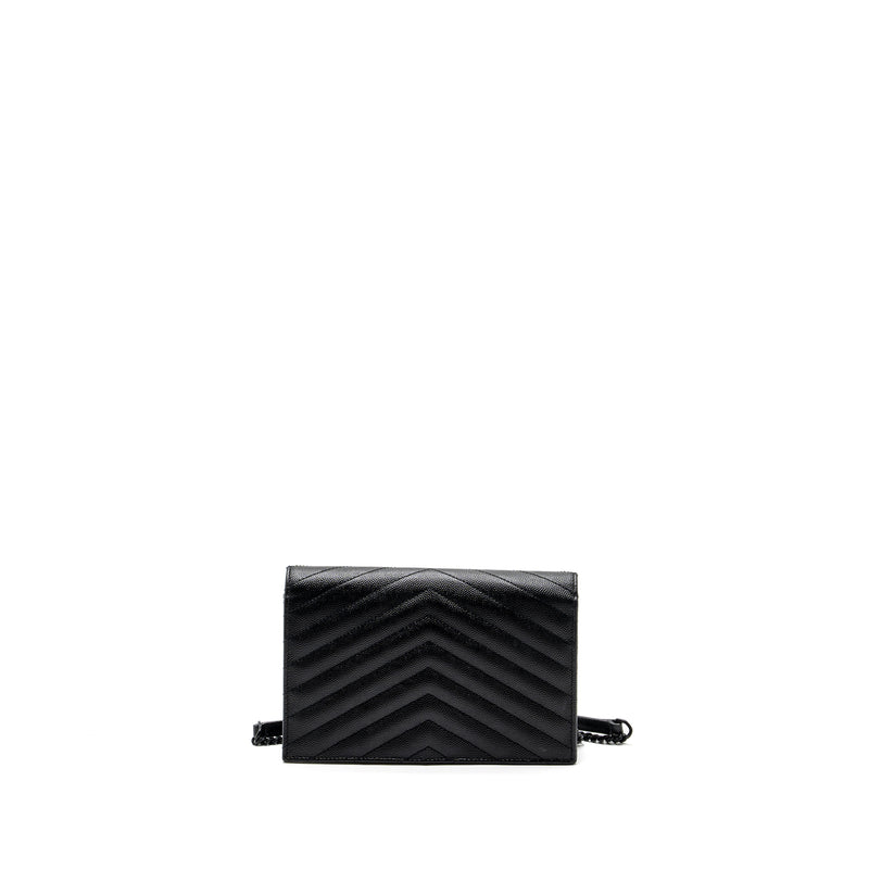 Saint Laurent/YSL Envelope Chain Wallet Calfskin Black / Black Hardware