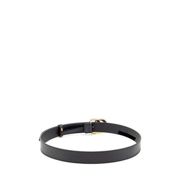 Gucci Size 90 GG Marmont Thin Belt Leather Black GHW