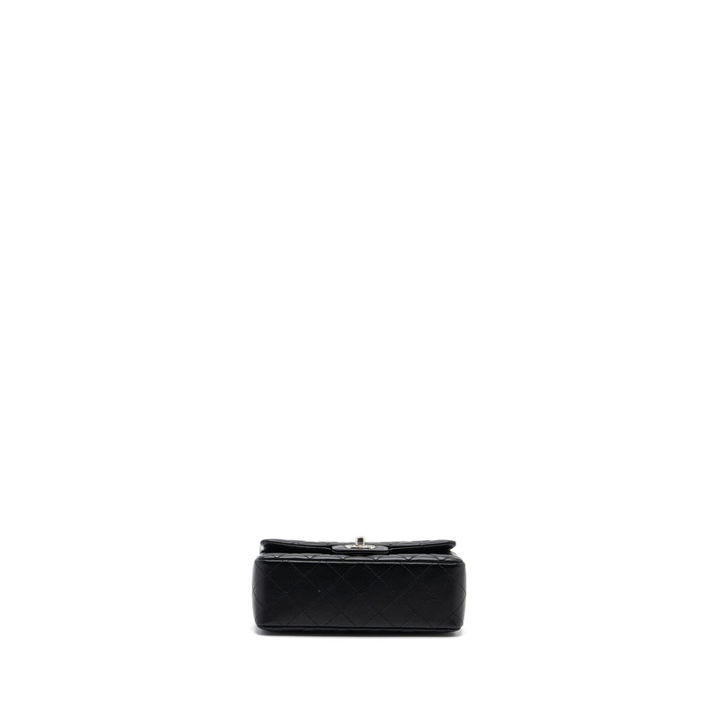 Chanel mini rectangular flap bag lambskin black SHW (Microchip)