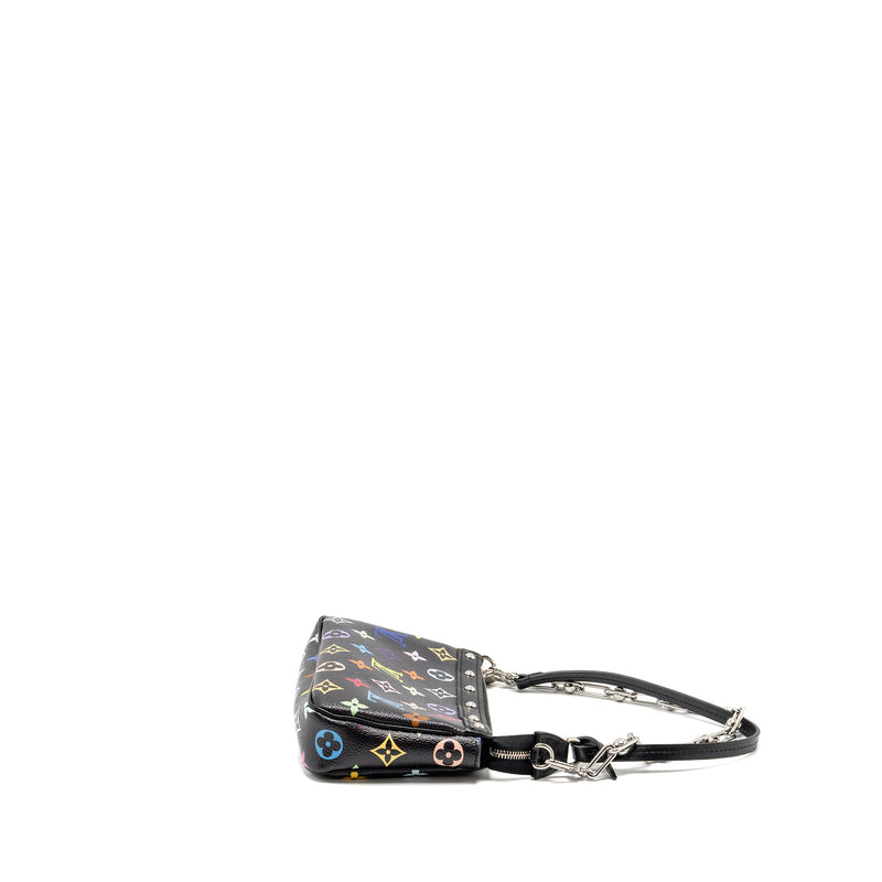 Louis Vuitton X Takashi Murakami Pochette Accessories Multicolour Monogram Canvas Black SHW