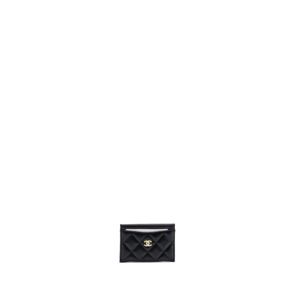 Chanel classic card holder caviar black GHW (microchip)