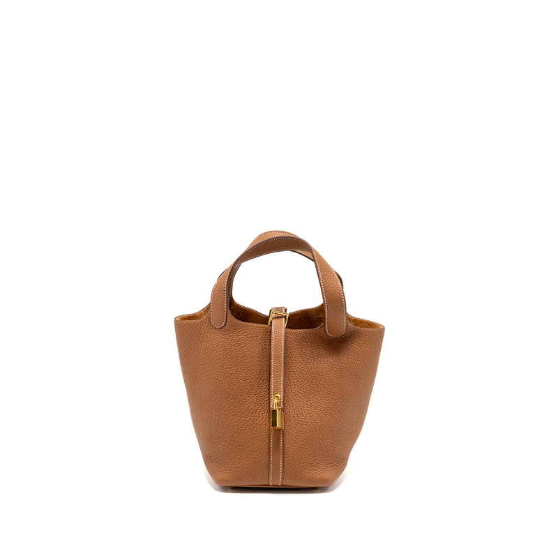 Hermes Picotin 18 Lock Bag Taurillon Maurice Gold GHW Stamp Y