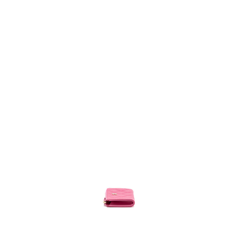 Chanel zippy key ring pouch caviar pink LGHW