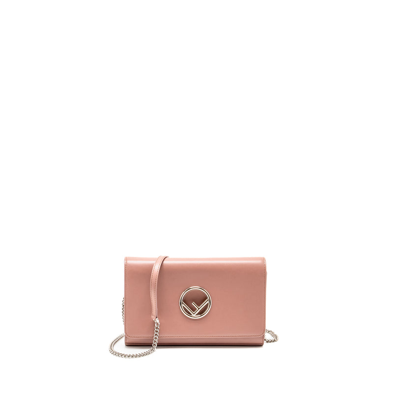 Fendi Logo Crossbody Bag Calfskin Light Pink SHW