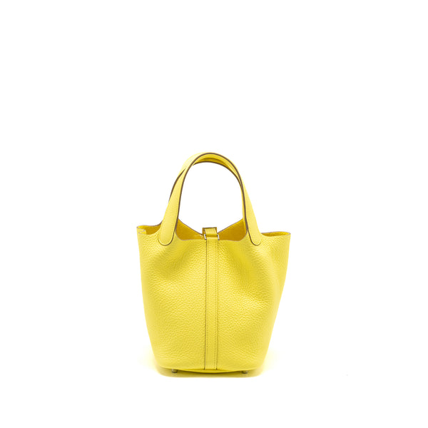 Hermes Picotin 18 Lock Bag Clemence Limoncello SHW Stamp U