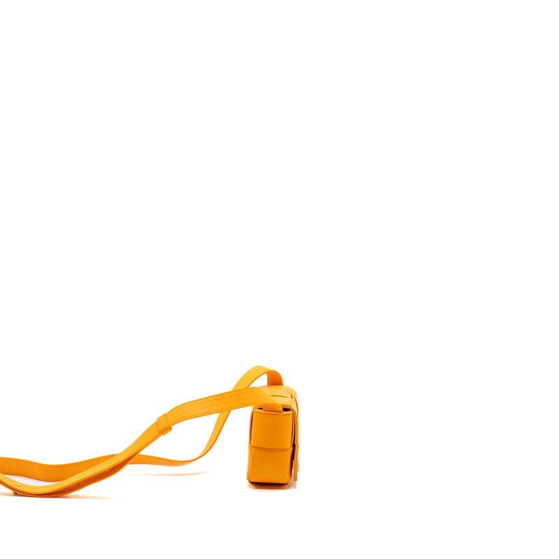 Bottega Veneta Mini Cassette Crossbody Bag Lambskin Orange GHW