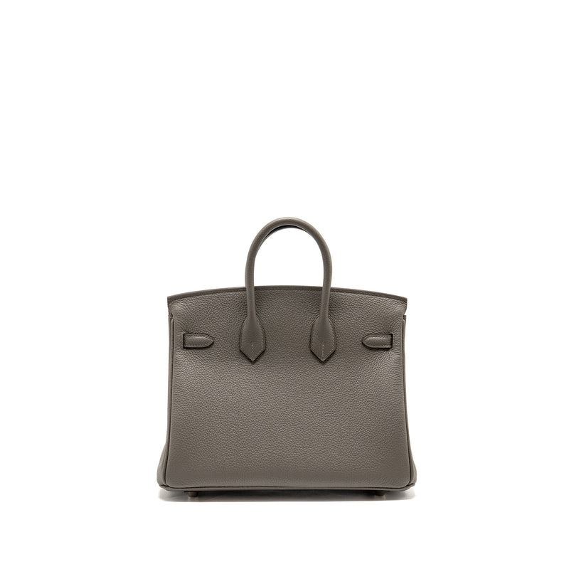 Hermes Birkin 25 togo gris Meyer SHW stamp U