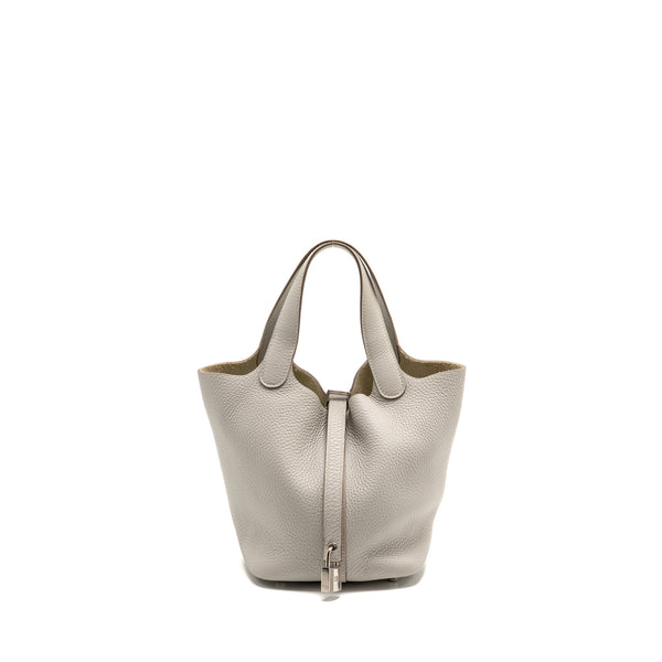 Hermes Picotin 18 Lock bag clemence gris perle SHW stamp U