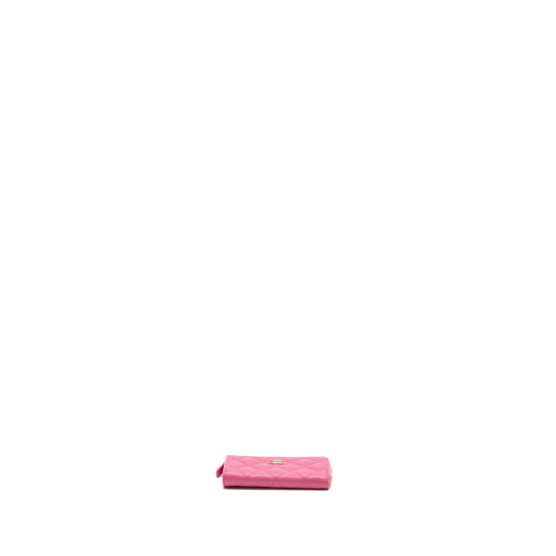 Chanel zippy key ring pouch caviar pink LGHW