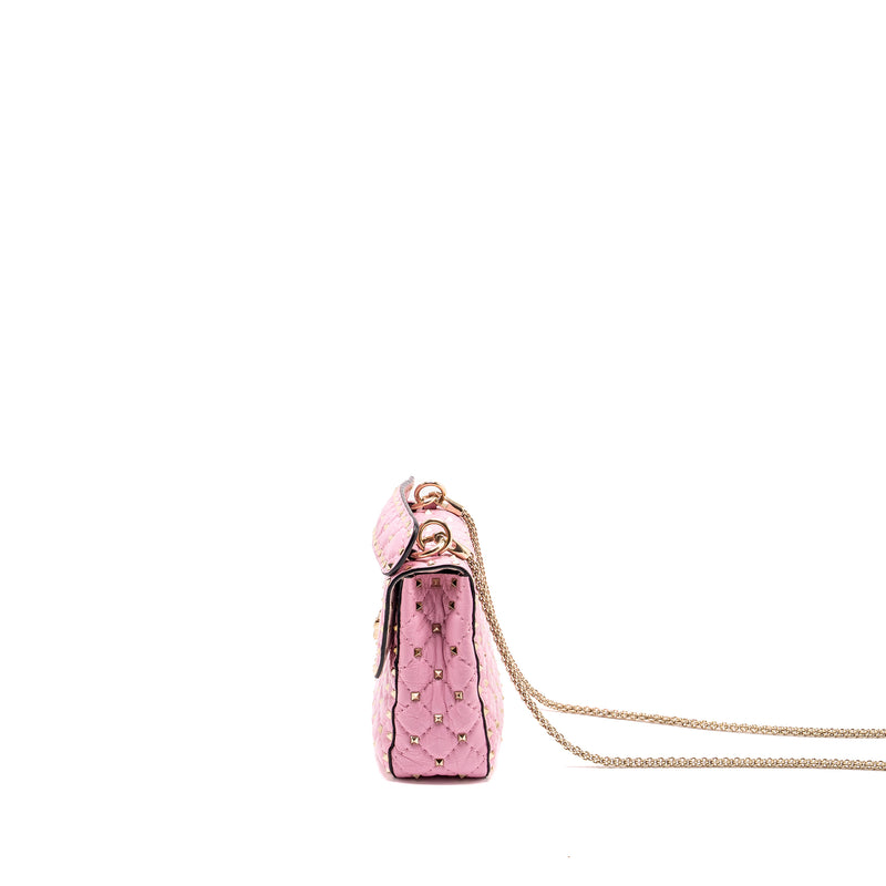 Valentino Medium Rockstud Spike Bag leather Pink GHW