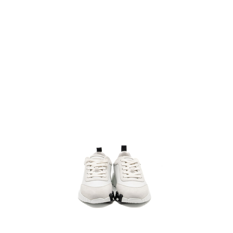 Hermes Size 37.5 Bouncing Sneakers Leather White/Black