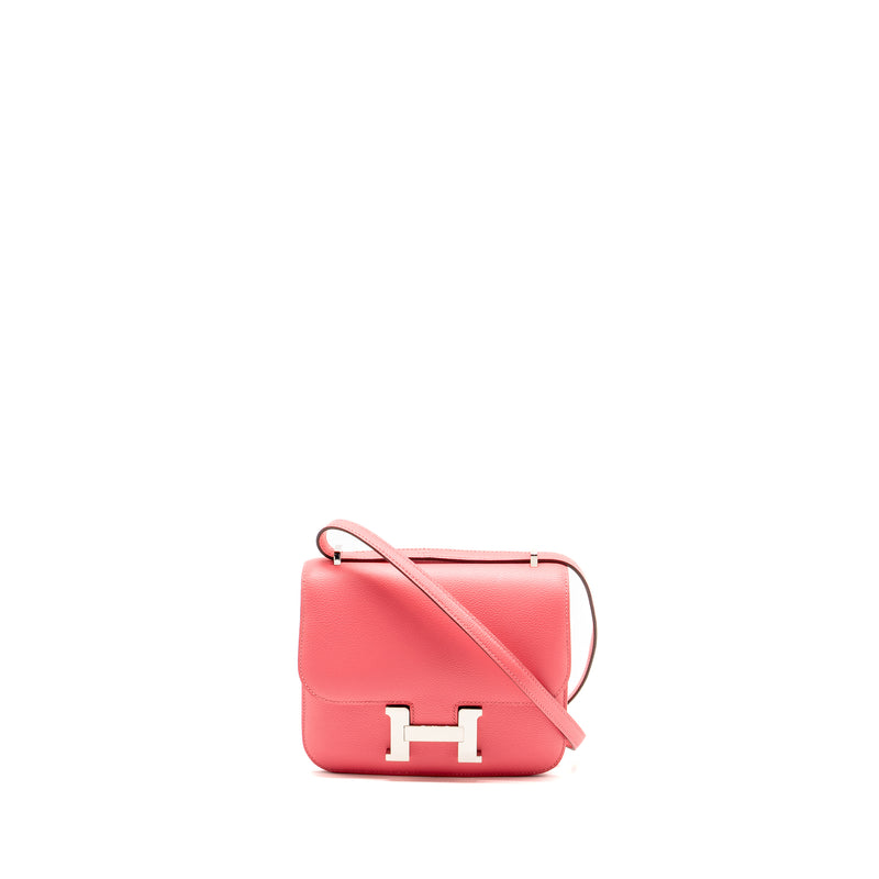 Hermes Mini Constance Evercolor 8W Rose Azalee SHW Stamp D