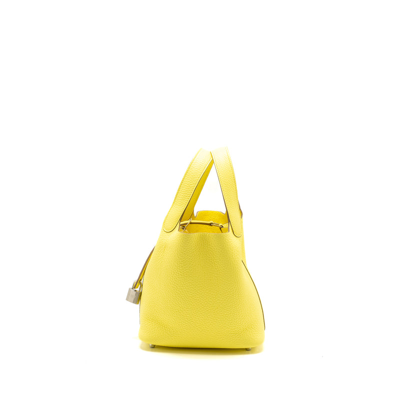 Hermes Picotin 18 Lock Bag Clemence Limoncello SHW Stamp U