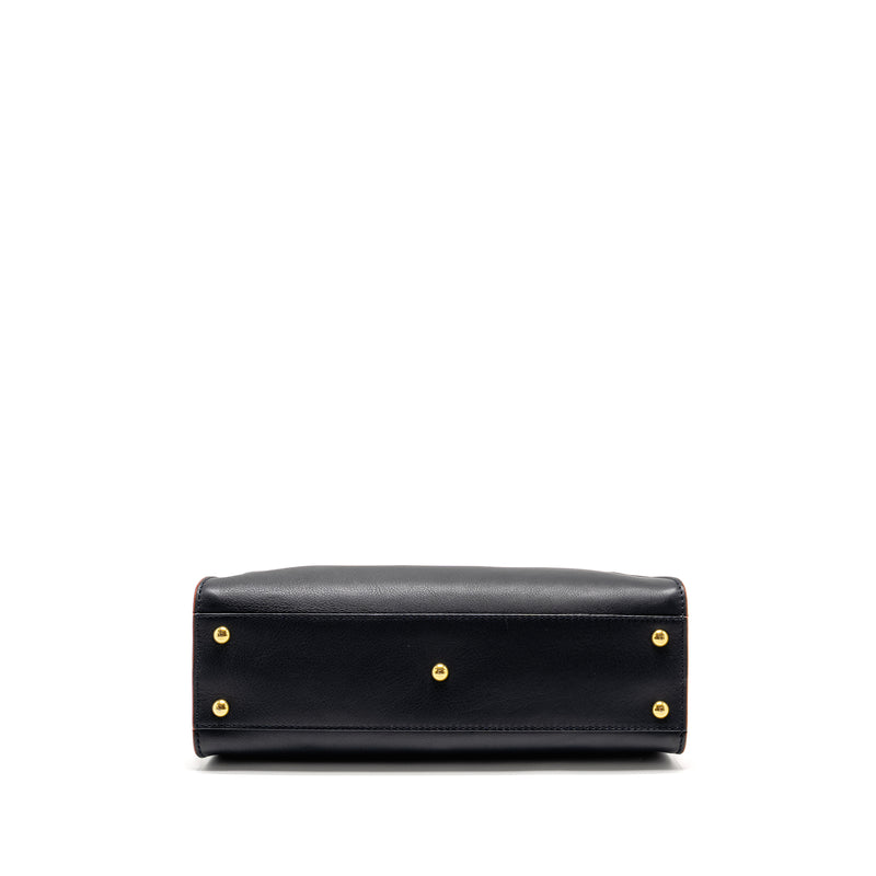 Fendi Medium Peekaboo Calfskin Dark Blue/Red GHW