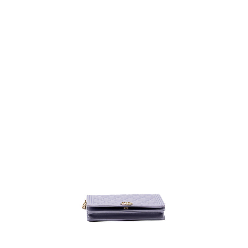 Chanel boy wallet on chain caviar lialic / light purple LGHW (microchip)