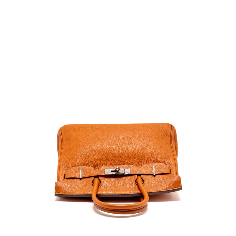 Hermes Birkin 30 Clemence Orange SHW Stamp Square I