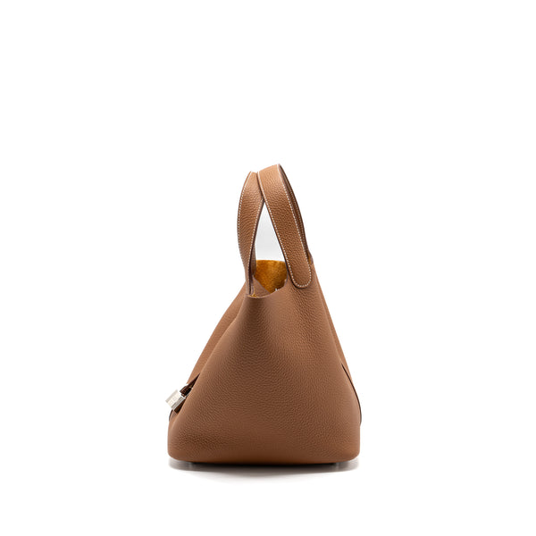 Hermes Picotin 22 Lock Bag Clemence Gold SHW Stamp B