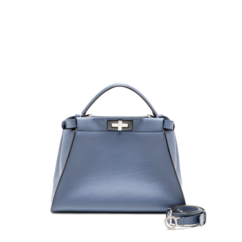 Fendi Medium Peekaboo Calfskin Blue Multicolour Hardware