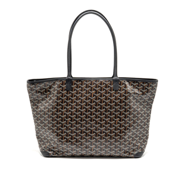 Goyard Artois MM Tote Bag Goyardine Canvas/Calfskin Black SHW