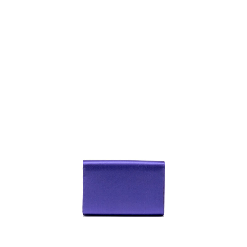 Roger Vivier Efflorescence Mini Clutch Silk Blend Satin Purple SHW
