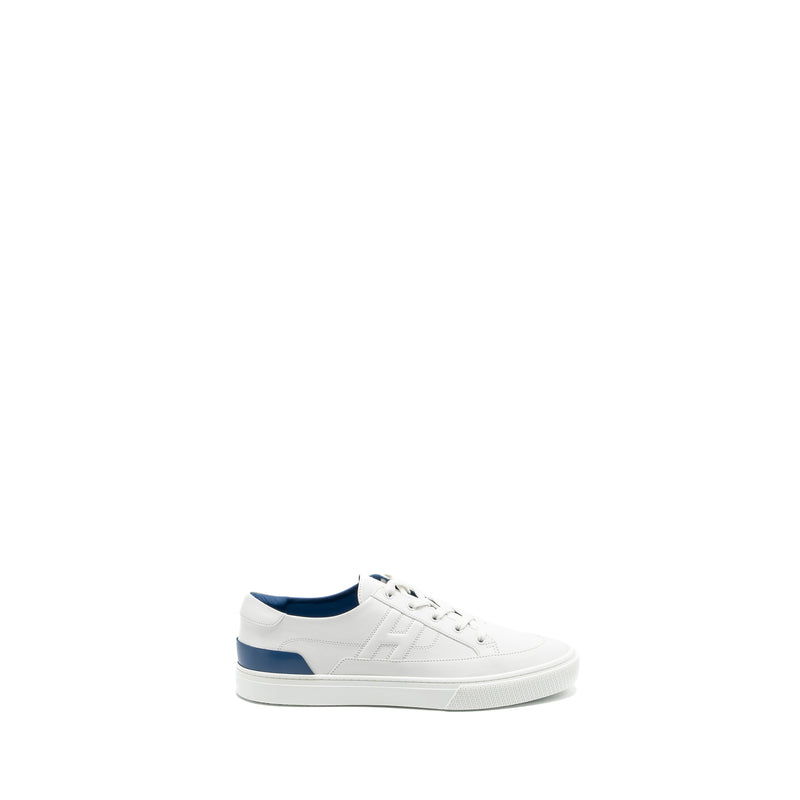 Hermes Size 43 Homme Deep Sneaker Calfskin White/Blue