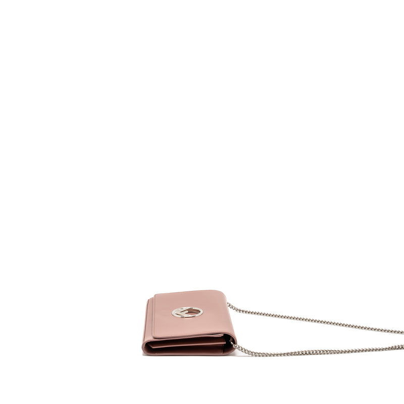 Fendi Logo Crossbody Bag Calfskin Light Pink SHW