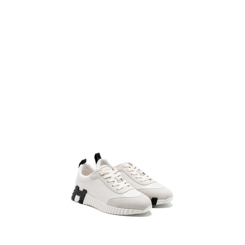 Hermes Size 37.5 Bouncing Sneakers Leather White/Black