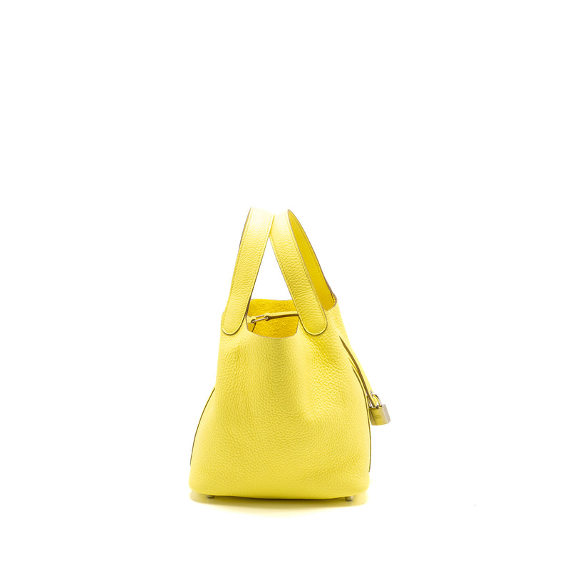 Hermes Picotin 18 Lock Bag Clemence Limoncello SHW Stamp U