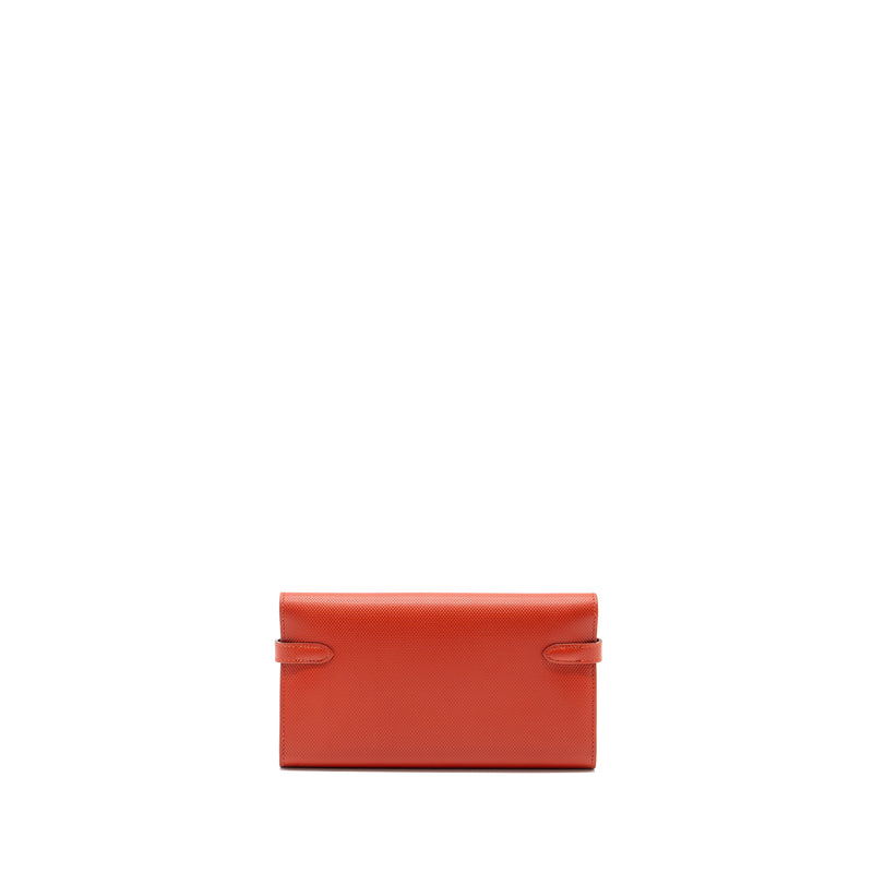 Hermes Kelly Long Wallet Grain Sanguine GHW Stamp Square Q